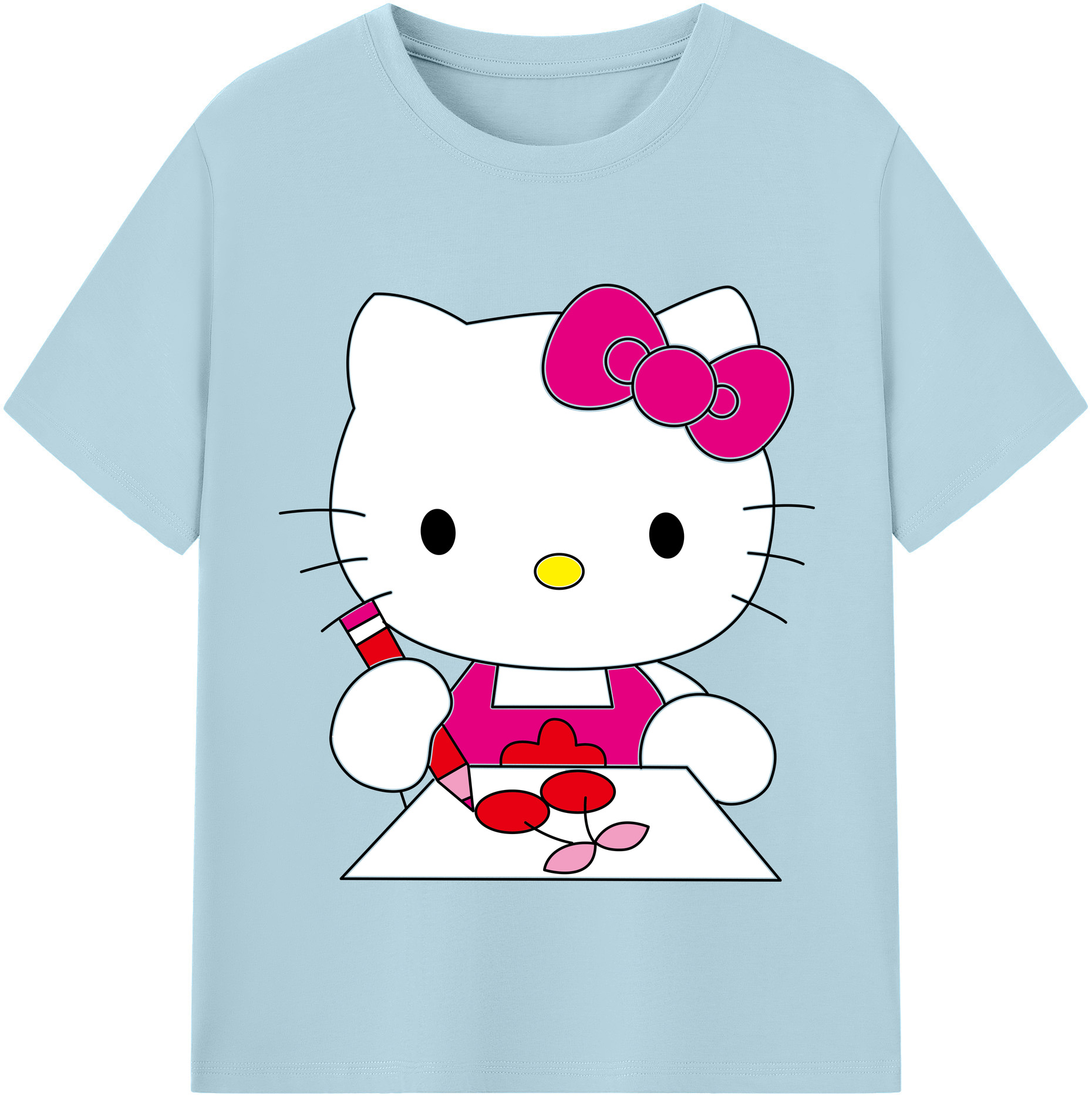 （画像用） Hello Kitty ハローキティ 綿100％半袖Tシャツ（フロントプリント）